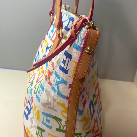 NWOT, Auth Dooney & Bourke large Bag/satchel, rainbow zipper, collectible - Picture 9 of 15